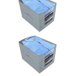 Kuber Industries Grey 6 Piece Non Woven Shirt Stacker Wardrobe Organisers image 2