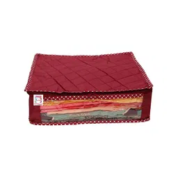 atorakushon Maroon Set Of 5 Solid Wardrobe Organisers image 3