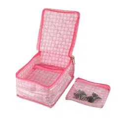 Kuber Industries Set Of 2 Pink & White Printed Jewellery Organisers image 5