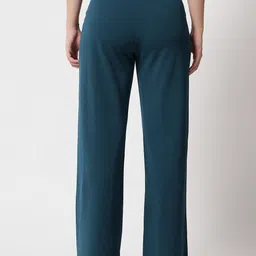 Kotty Women Green Relaxed Straight Fit High-Rise Easy Wash Trousers image 3