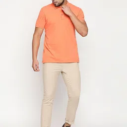 Basics Men Khaki Tapered Fit High-Rise Solid Chinos Trousers image 3