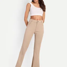 Next One Women High-Rise Stretchable Flared Bootcut Corduroy Trousers image 2