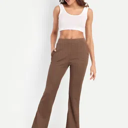 Next One Women High-Rise Stretchable Flared Bootcut Corduroy Trousers image 2