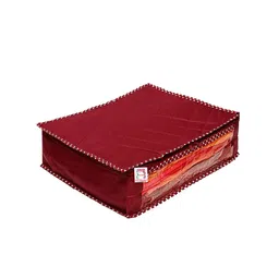 atorakushon Maroon Set Of 5 Solid Wardrobe Organisers image 4