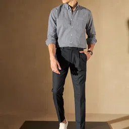 DENNISON Men Smart Tapered Fit Easy Wash Pleated Trouser image 4