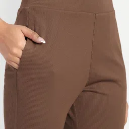 Next One Women High-Rise Stretchable Flared Bootcut Corduroy Trousers image 4