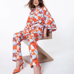 RAREISM Women Floral Printed High-Rise Slim Fit Trousers-picture-27