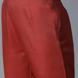 folk song W The Folksong Collection Women Red Solid Trousers image 5