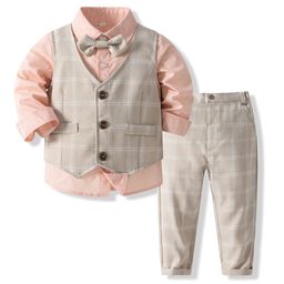 StyleCast x Revolte Boys Checked 3-Piece Single-Breasted Cotton Suits-picture-21