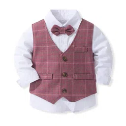 StyleCast x Revolte Boys Checked Pure Cotton Single-Breasted Three Piece Suit image 4