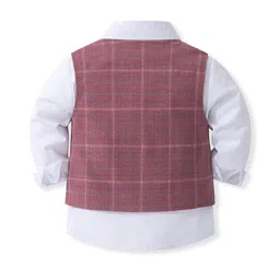 StyleCast x Revolte Boys Checked Pure Cotton Single-Breasted Three Piece Suit image 5