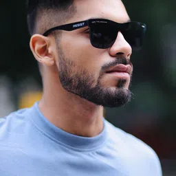 RESIST EYEWEAR Unisex Black Lens Wayfarer Sunglasses with Polarised and UV Protected Lens image 4