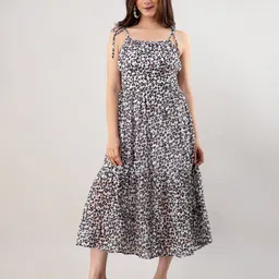 fuchsia PRETTY LOVING THING White Animal Printed Chiffon Midi Dress-picture-18