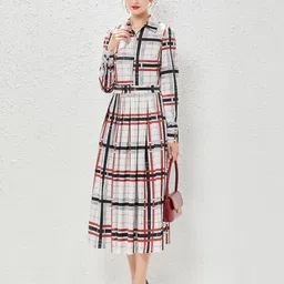 JC Collection Checked Shirt Collar Shirt Midi Dress-picture-20