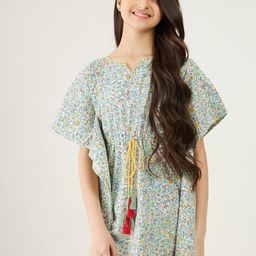 The Kaftan Company White Floral A-Line Dress-picture-38