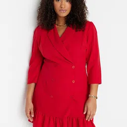 Trendyol Lapel Collar Above Knee Wrap Dress-image-28
