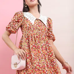 Tokyo Talkies Above the Keyboard Collar Floral Dress-picture-33