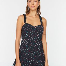 Trendyol Women Black Floral Printed Mini Dress-picture-35