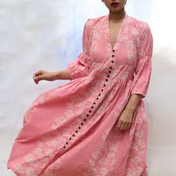 Chidiyaa Pink A-Line Midi Dress-picture-34