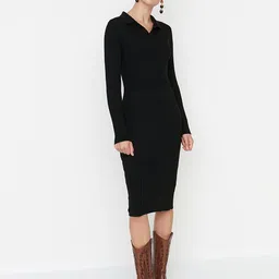 Trendyol Black Solid Jumper Dress-picture-23