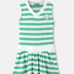 United Colors of Benetton Girls Striped V-Neck Cotton Drop-Waist Dress-picture-29