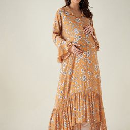 The Kaftan Company  Floral Maternity Shirt Maxi Dress-picture-43