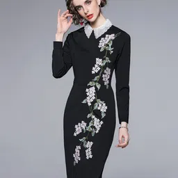 JC Collection Black Sheath Dress-image-18