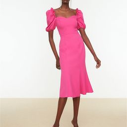 Trendyol Women Fuchsia Sheath Midi Dress-picture-32