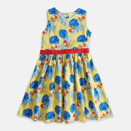 Pantaloons Junior Girls Sleeveless Floral Printed Fit & Flare Cotton Dress-picture-10