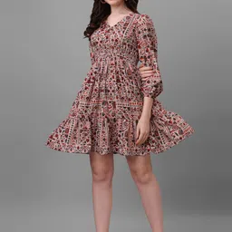 masakali.co Masakali Co Women Printed V-Neck Fit and Flare Dress-picture-32