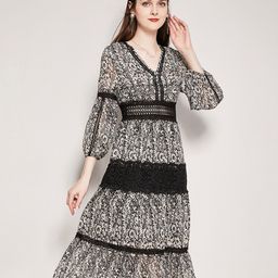 JC Collection Black Floral Print Midi Dress-picture-20