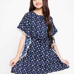The Kaftan Company Navy Blue Crepe Dress-picture-48