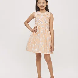 Tiny Girl Floral Printed Cotton Fit & Flare Dress-picture-42