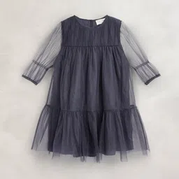 Cherry Crumble Navy Blue A-Line Dress-picture-28