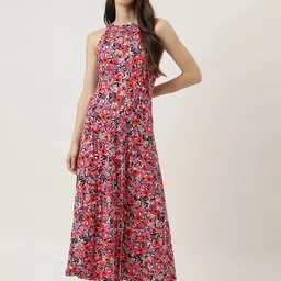 Marks & Spencer Round Neck Floral Printed Front Slit Maxi Dress-picture-30