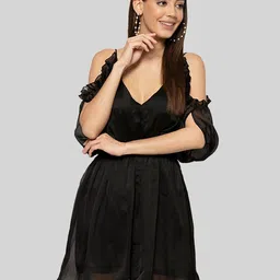 fuchsia PRETTY LOVING THING Black Solid Dress-picture-14