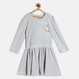 MINI KLUB Girls Grey Gathered Fit & Flare Dress-picture-25