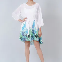 First Resort by Ramola Bachchan Women White Floral Dress-picture-12