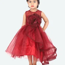Samsara Couture Magenta Net Midi Dress-picture-16