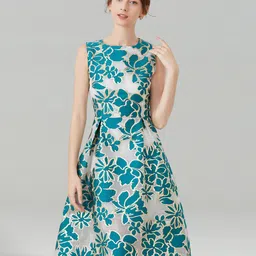 JC Collection Multicoloured Floral Print Fit & Flare Dress-picture-15