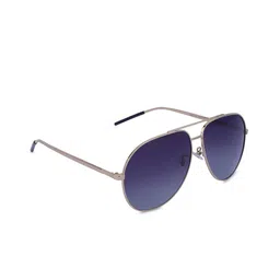 MARC LOUIS Unisex Purple Lens & Steel-Toned Aviator Sunglasses with Polarised and UV Protected Lens-image-75