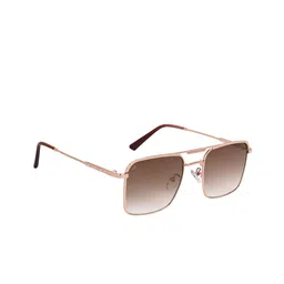 AISLIN Unisex Square Sunglass With UV Protected Lens ES_13410-93-AS-8557-BRW-GLD-SQ-picture-20