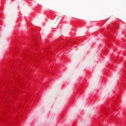 Maaesa Pink Tie and Dye A-Line Midi Dress image 2