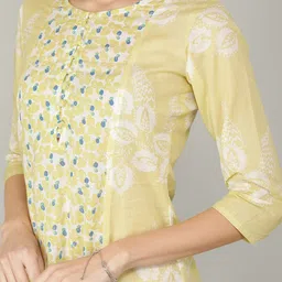 NAVIYATA Cream-Coloured Floral A-Line Midi Dress image 2