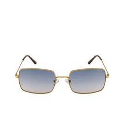 OPIUM Women Blue Lens & Gold-Toned Rectangle Sunglasses with UV Protected Lens OP-1922-C01 image 5