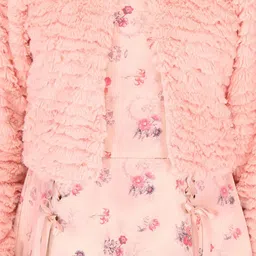 CUTECUMBER Girls Floral Printed Fit and Flare Dress image 3