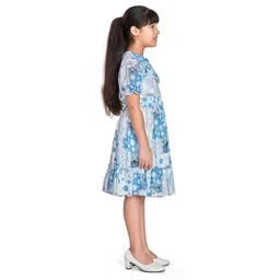 Peppermint Girls Abstract Printed Ruffles Fit & Flare Dress image 5