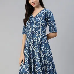 Divena Abstract Printed Cotton Wrap Dress image 5