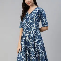 Divena Abstract Printed Cotton Wrap Dress image 4