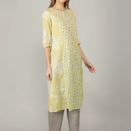 NAVIYATA Cream-Coloured Floral A-Line Midi Dress image 4